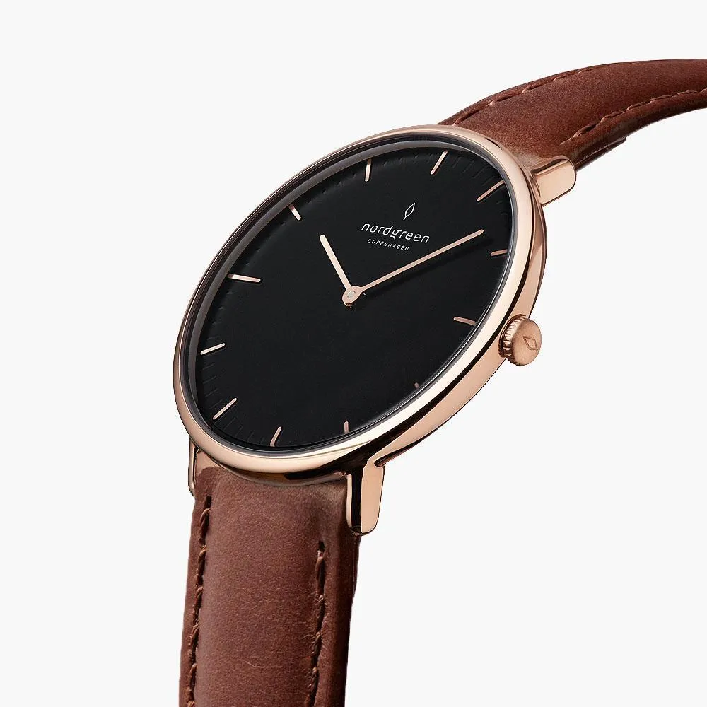 Native | Black Dial - Brown Vegan Leather