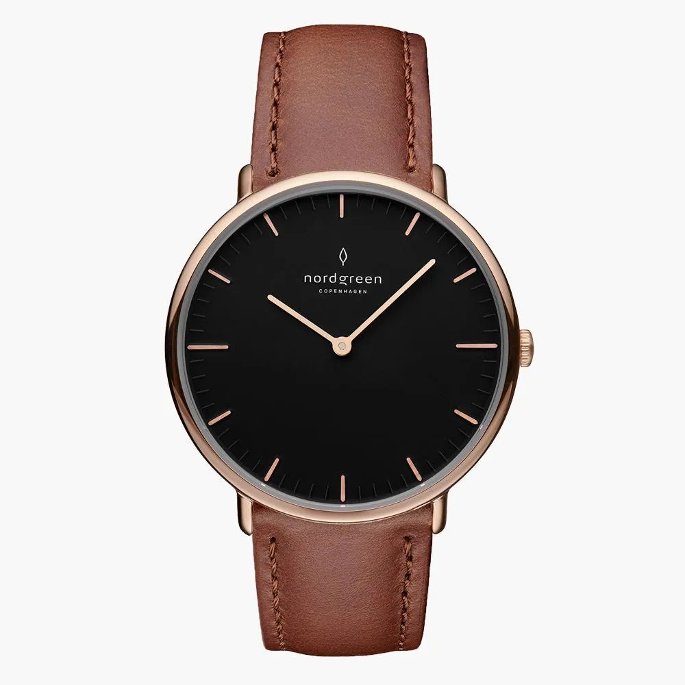 Native | Black Dial - Brown Vegan Leather