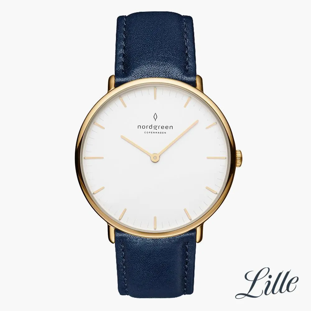 Native | White Dial - Navy Blue Vegan Leather