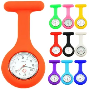 New Cute Silicone Nurse Watch Brooch Fob Pocket Tunic Quartz Movement Watch  N76Y