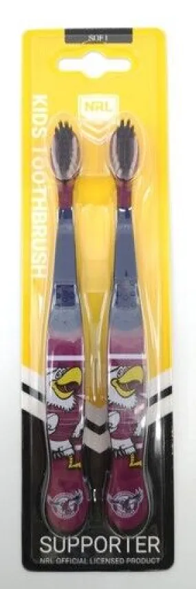 NRL Mascot Kids Toothbrush - Manly Sea Eagles - Soft