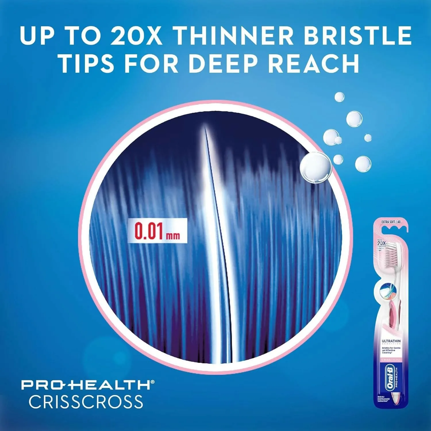 Oral-B CRISSCROSS Sensitive Ultrathin Toothbrushes - (PACK OF 4) with Extra Soft Bristles TPT)