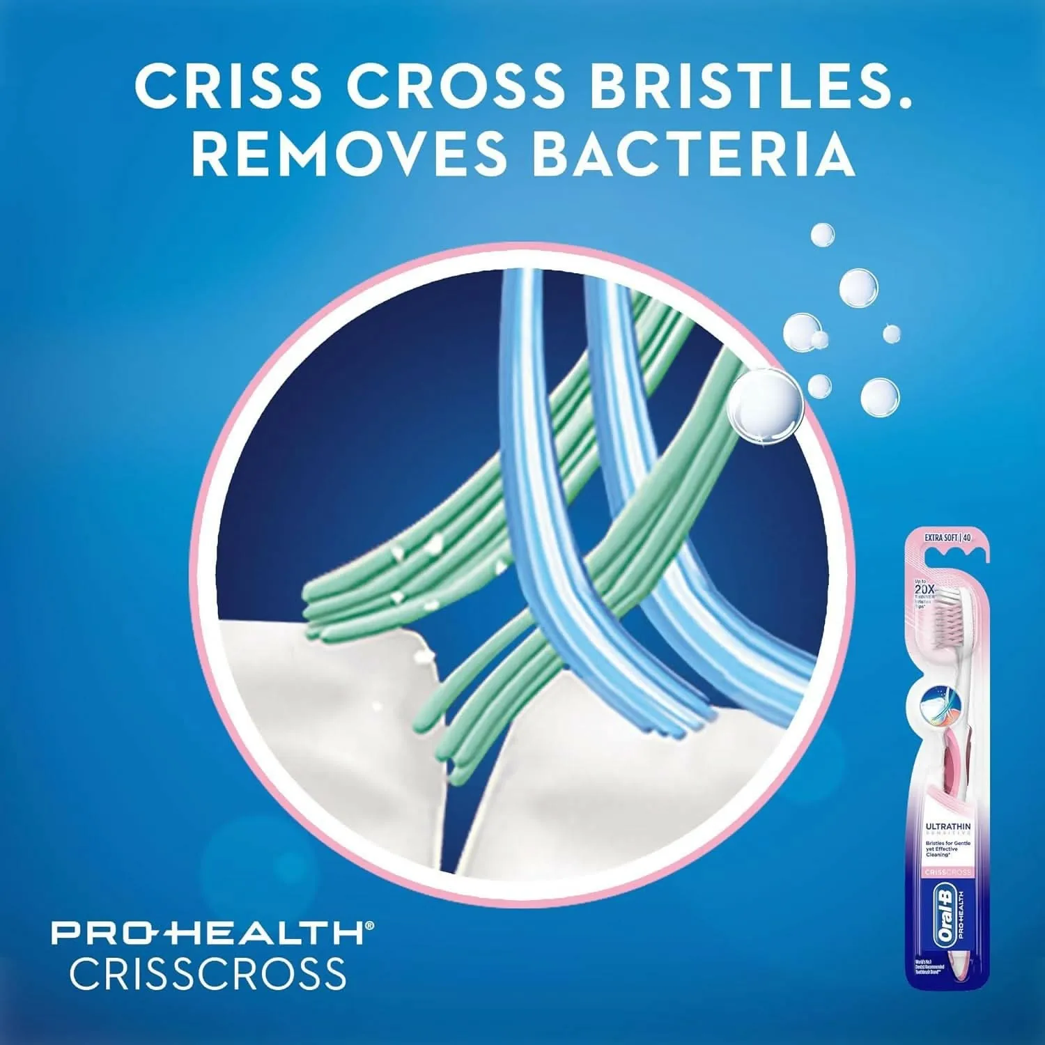 Oral-B CRISSCROSS Sensitive Ultrathin Toothbrushes - (PACK OF 4) with Extra Soft Bristles TPT)