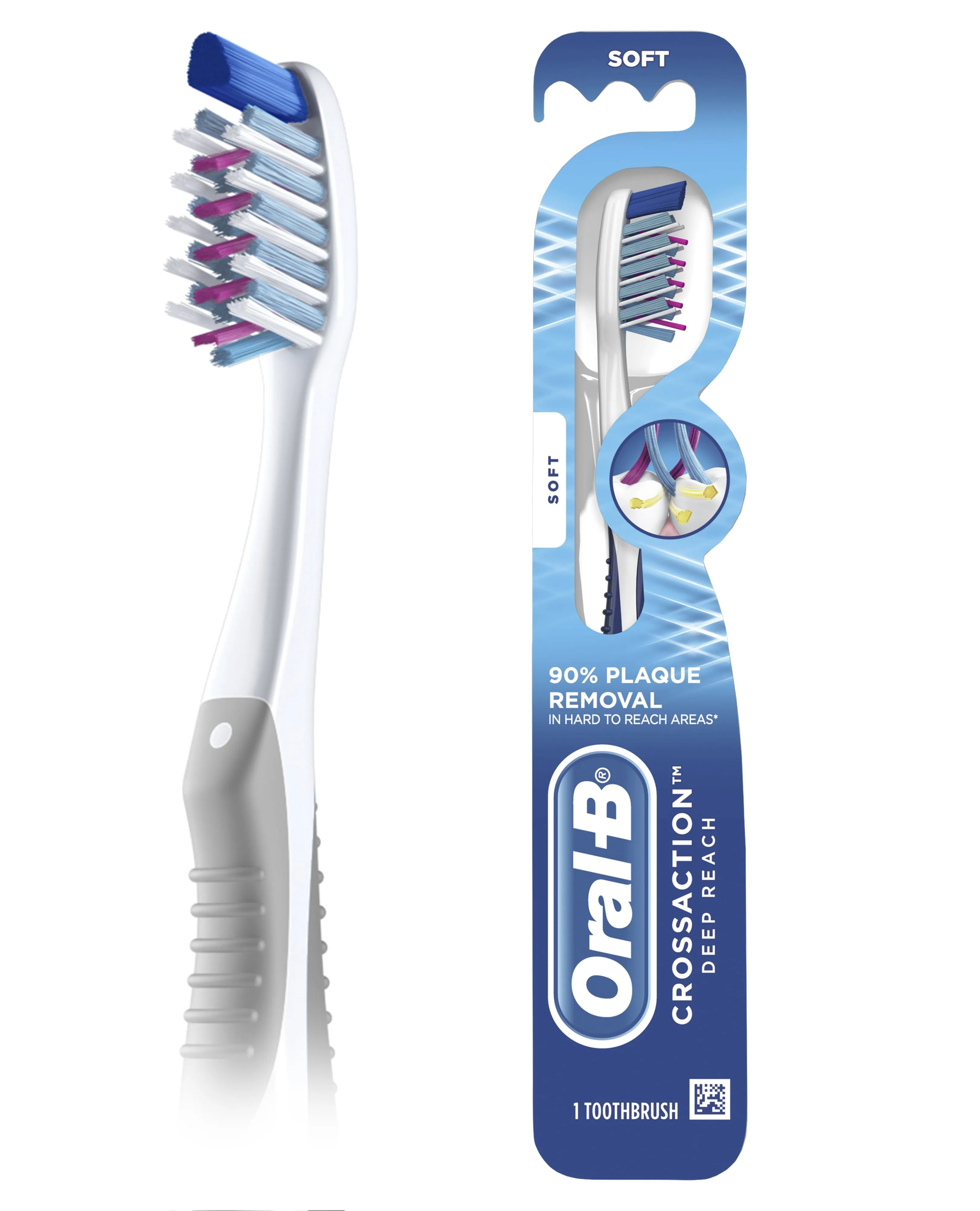 Oral-B CrossAction Deep Reach Manual Toothbrush, Soft, 1 Ct