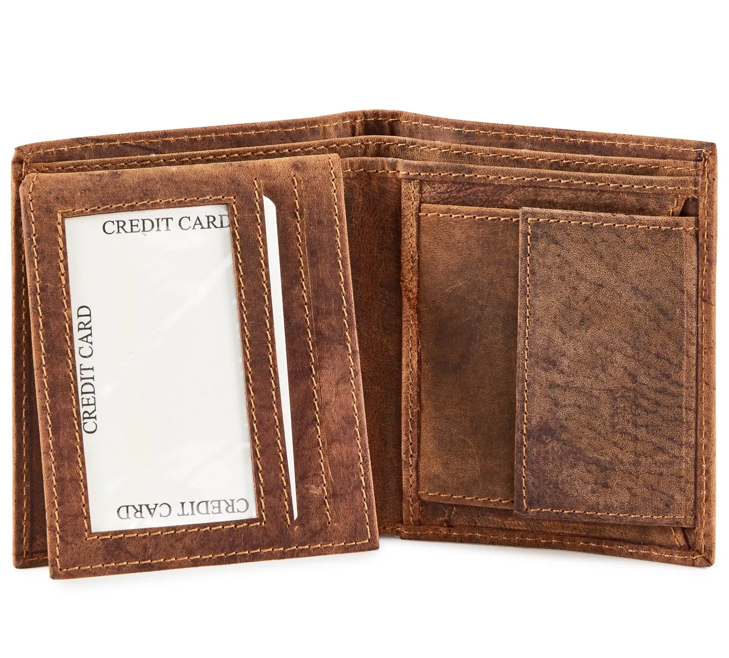 Paulo Distressed leather men's bi-fold coin wallet #GW705