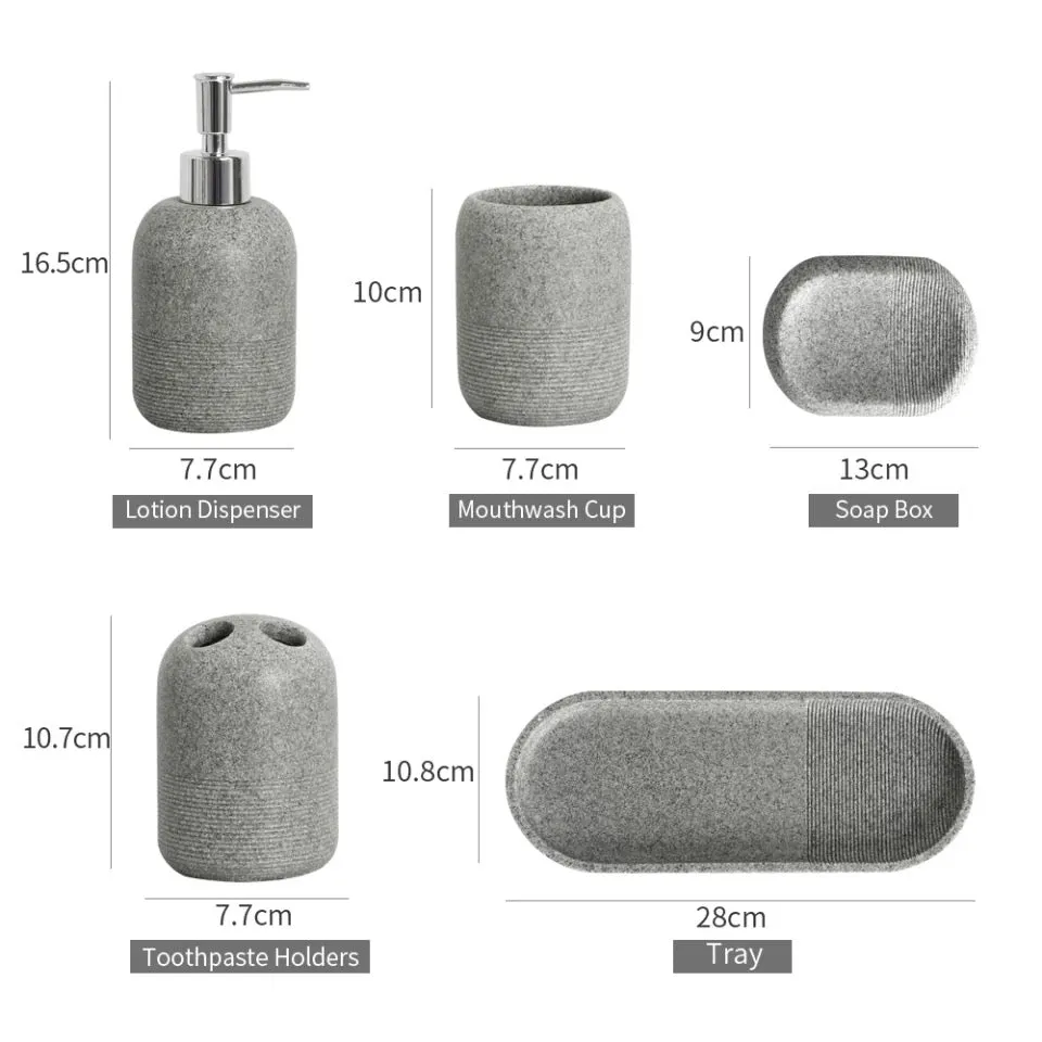 Pebble Bathroom Accessory Set