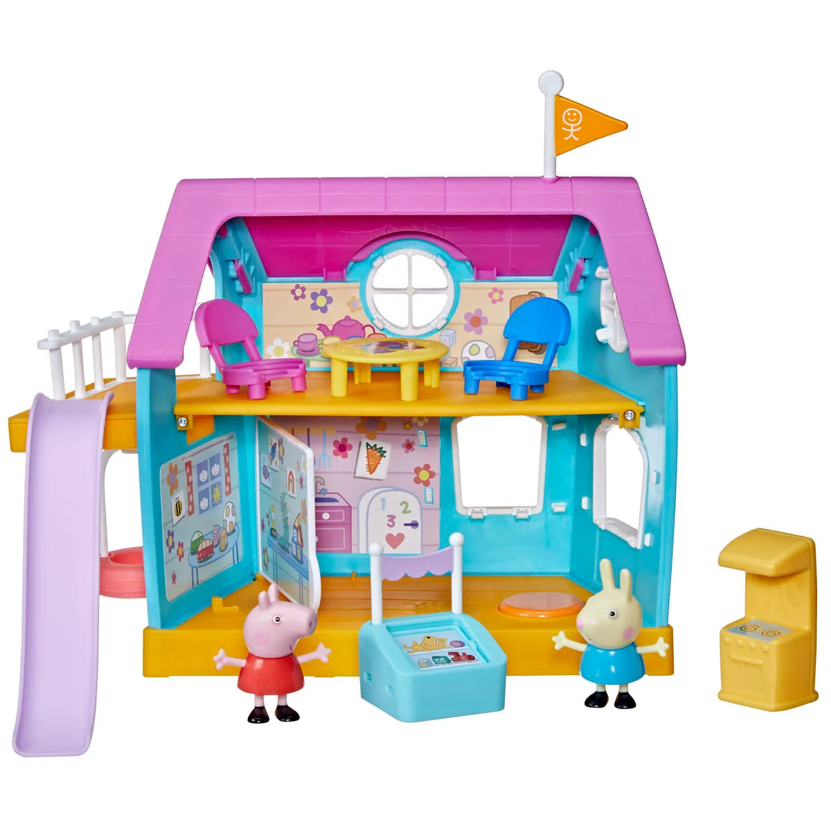 Peppa Pig  Kids-Only Clubhouse Playset with Peppa and Rebecca Rabbit Figures