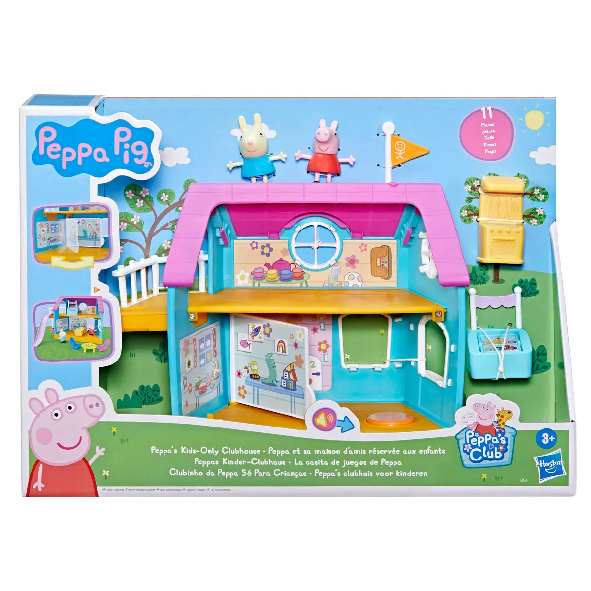 Peppa Pig  Kids-Only Clubhouse Playset with Peppa and Rebecca Rabbit Figures