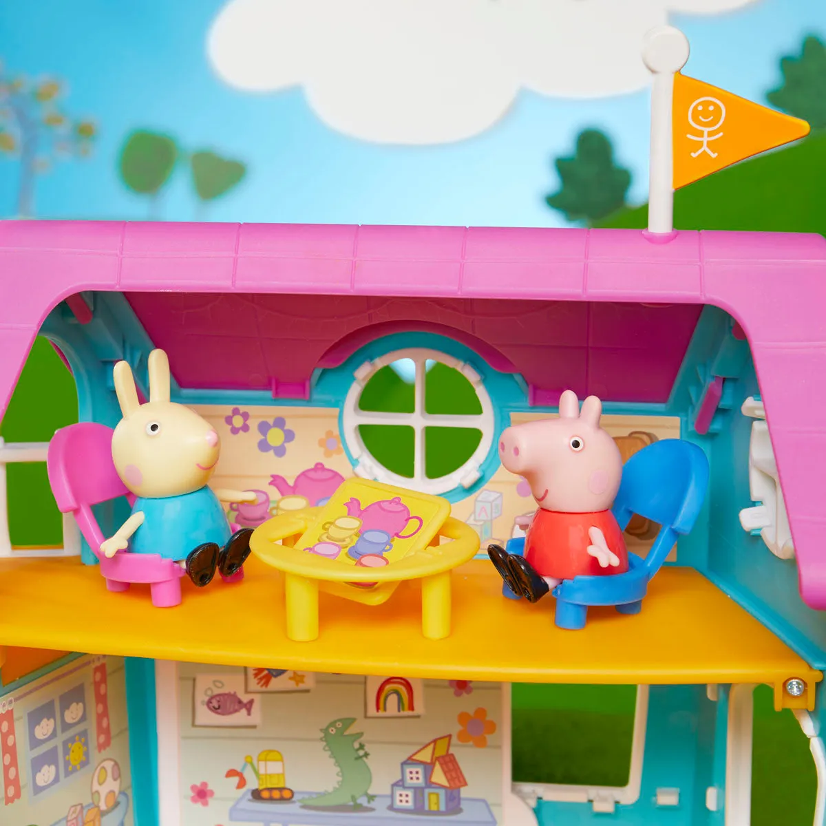 Peppa Pig  Kids-Only Clubhouse Playset with Peppa and Rebecca Rabbit Figures