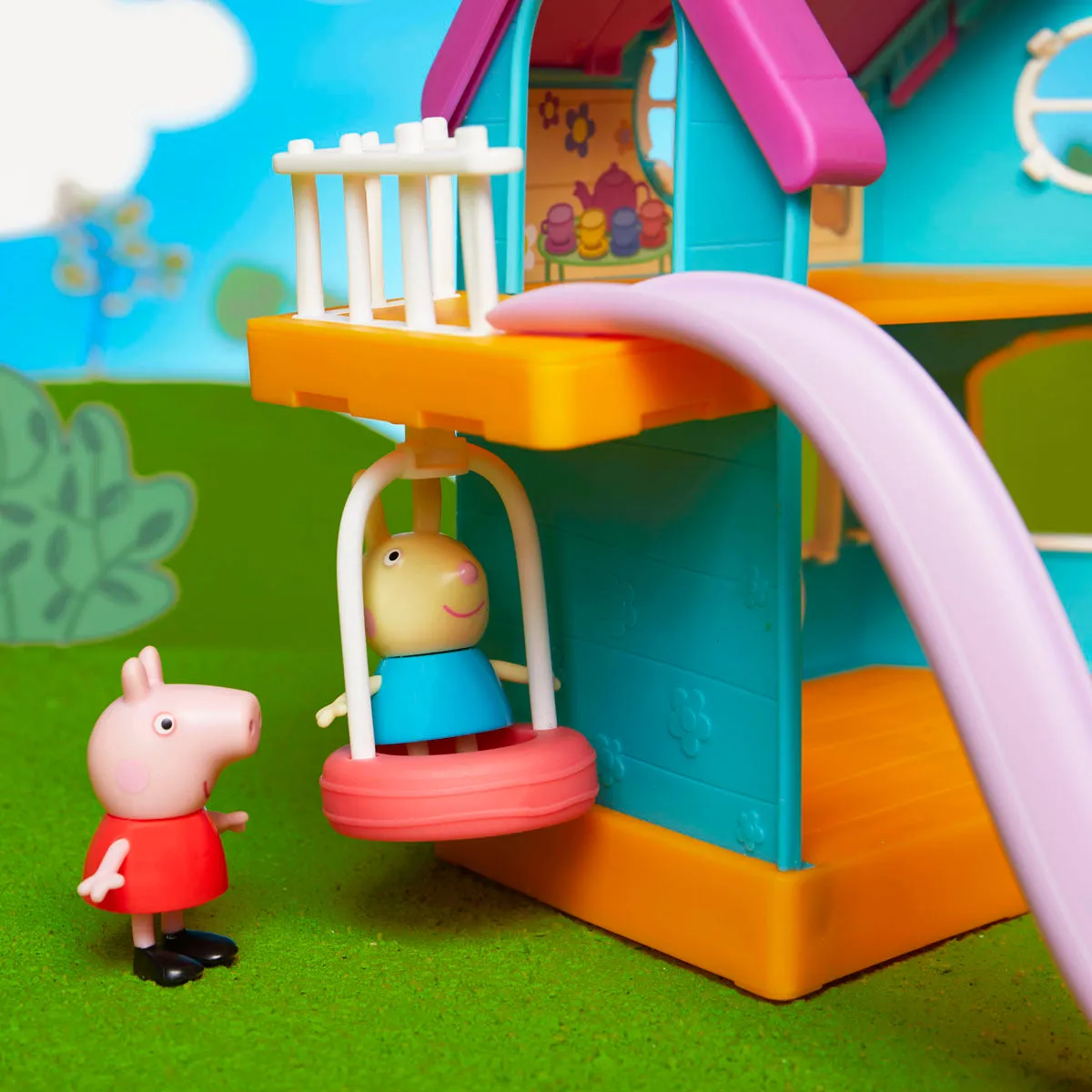 Peppa Pig  Kids-Only Clubhouse Playset with Peppa and Rebecca Rabbit Figures