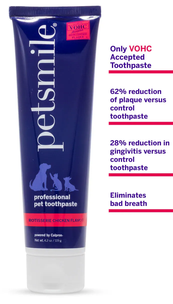 PetSmile Rotisserie Chicken Flavour Professional Pet Toothpaste & Professional Pet Toothbrush Set