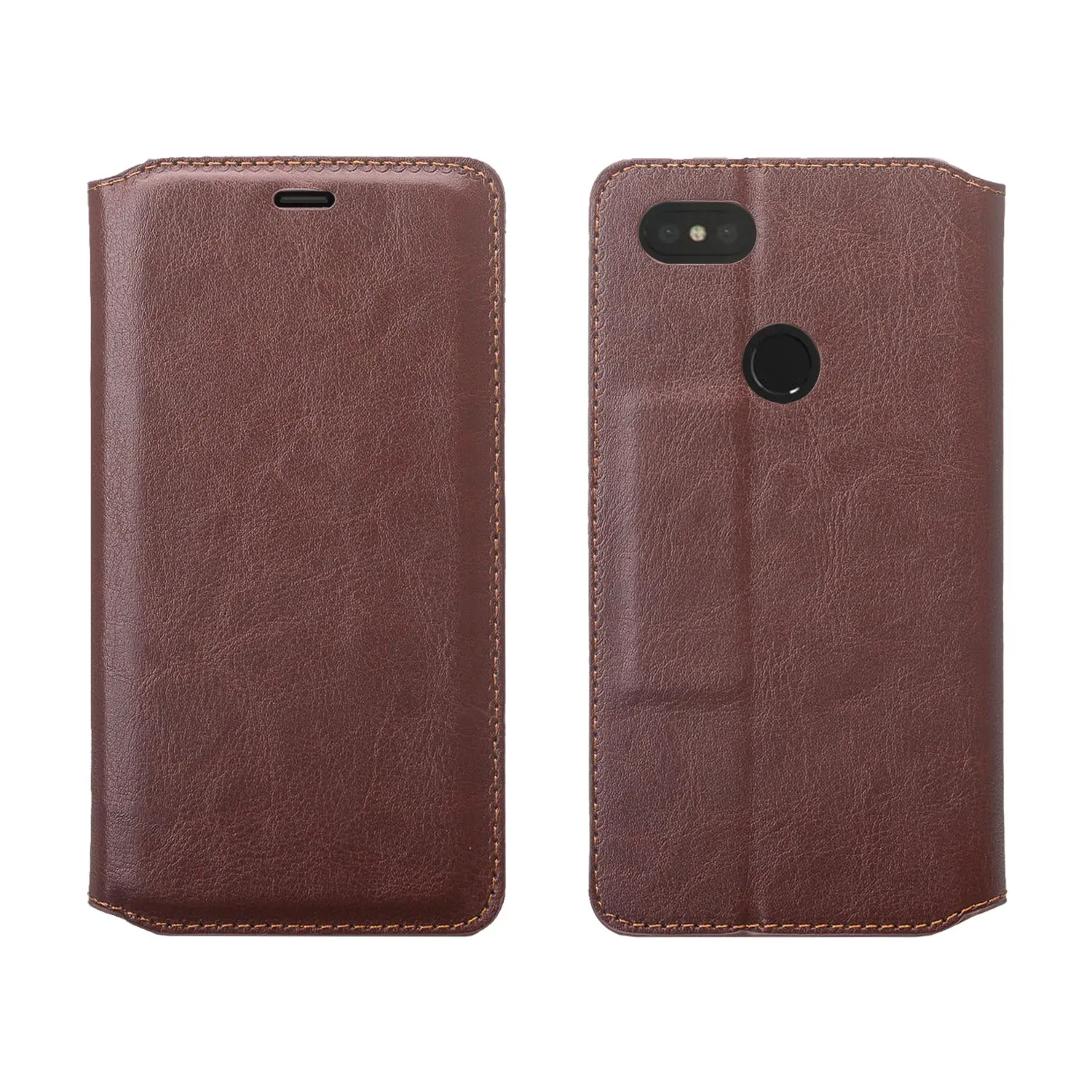 Pixel 3 Case, Google Pixel 3, Slim Flip Folio [Kickstand] Pu Leather Wallet Case with ID & Card Slots & Pocket - Brown