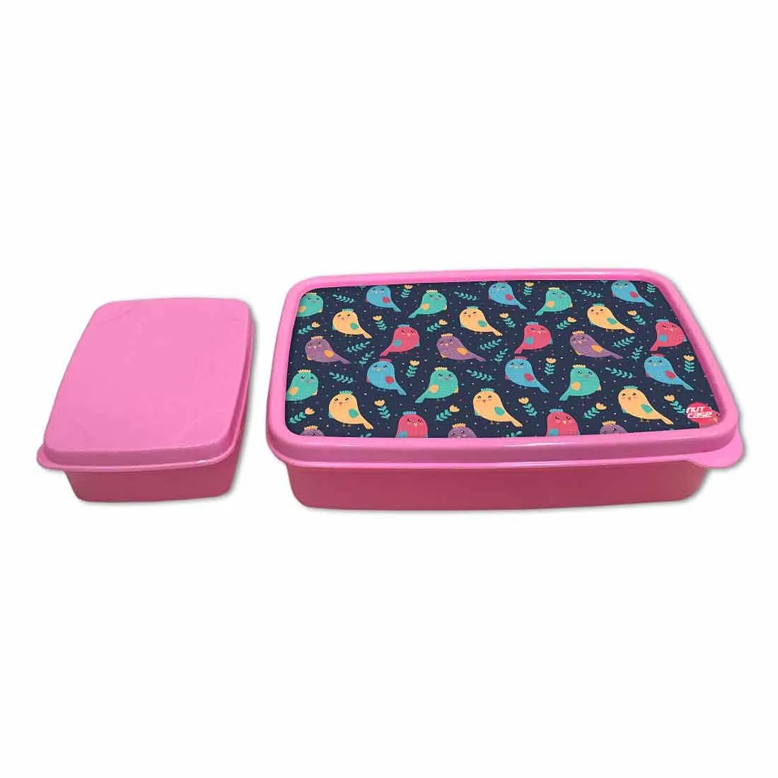 Plastic Kids Lunch Box for School Girls Snack Containers - Birds