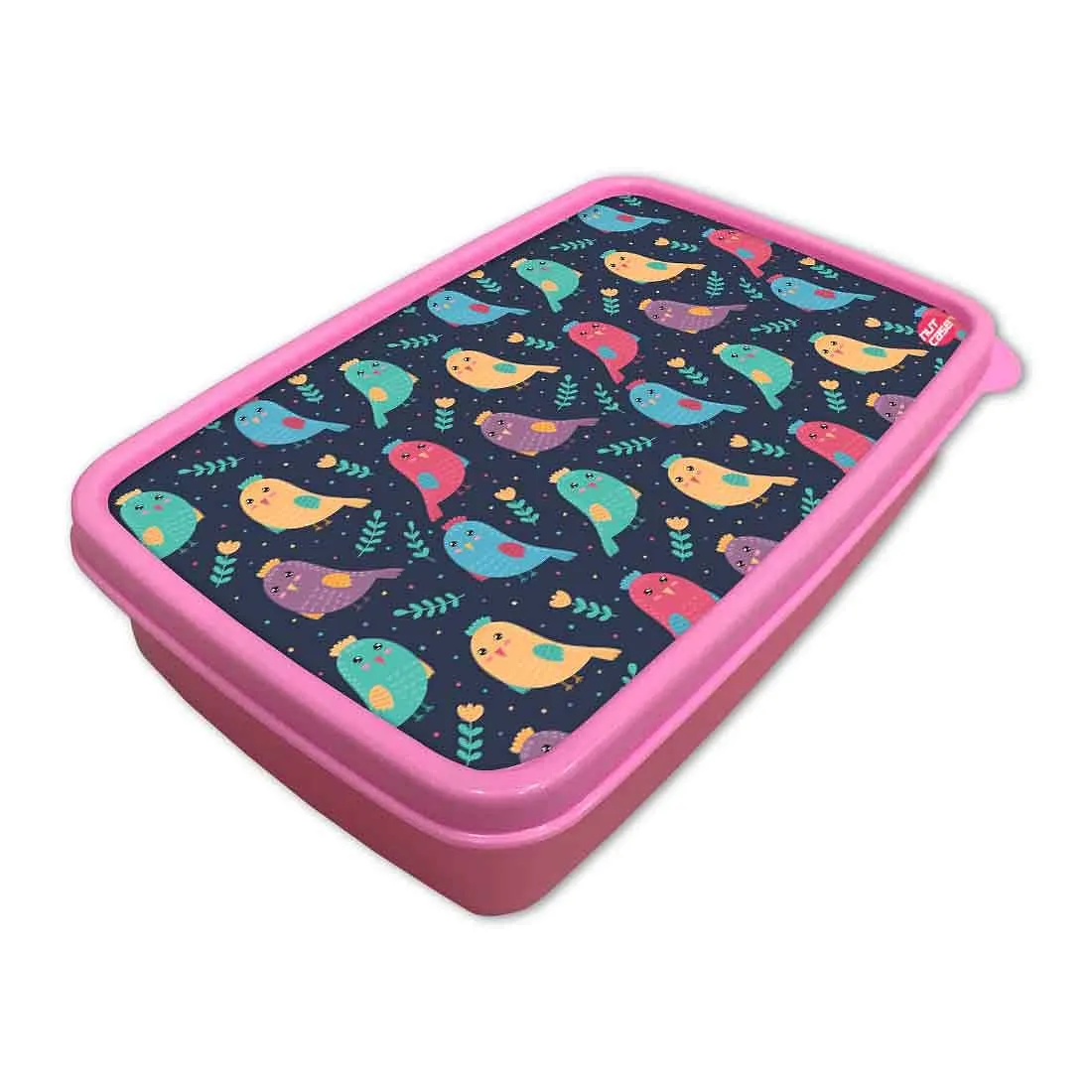 Plastic Kids Lunch Box for School Girls Snack Containers - Birds