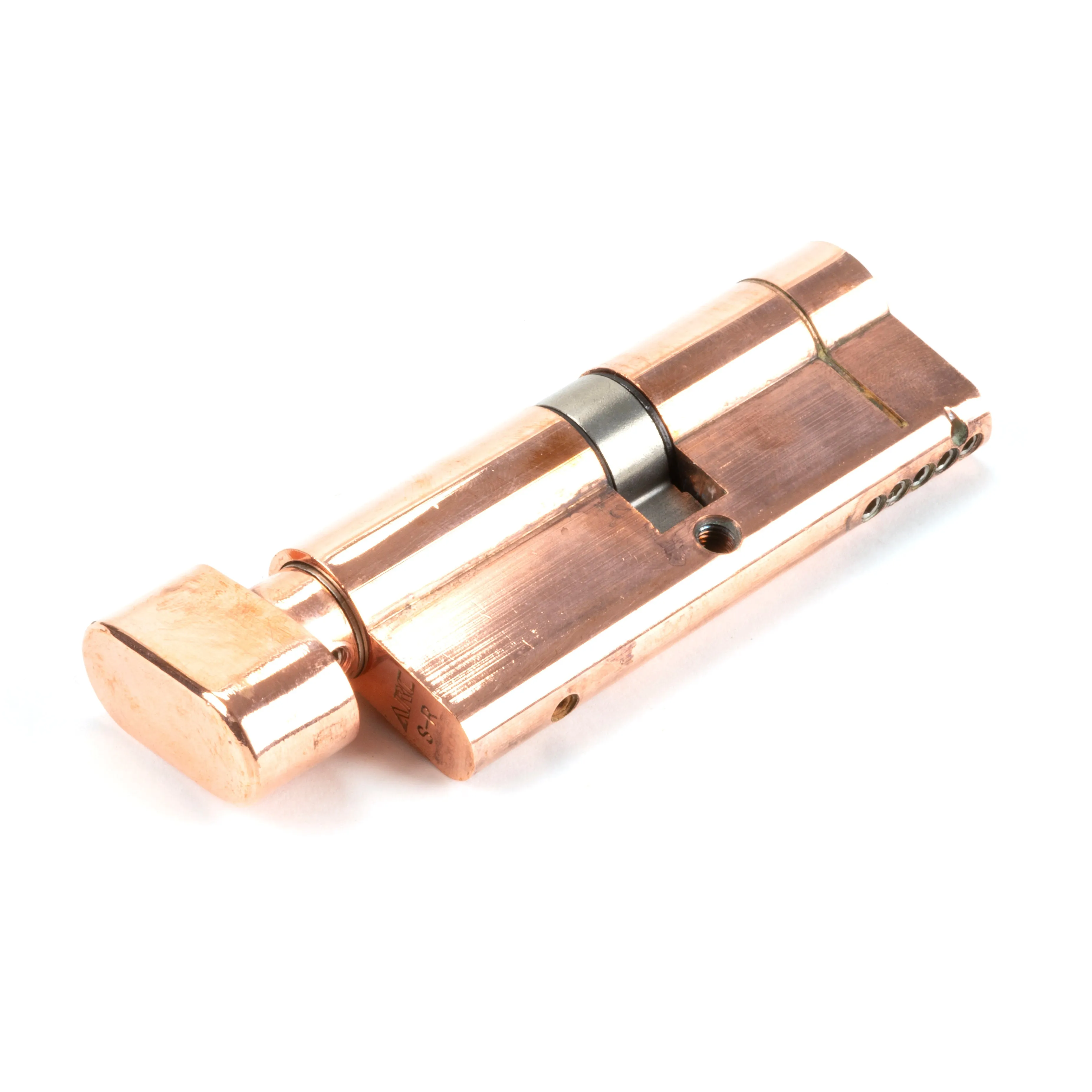 Polished Bronze 40/40 5pin Euro Cylinder/Thumbturn KA | From The Anvil