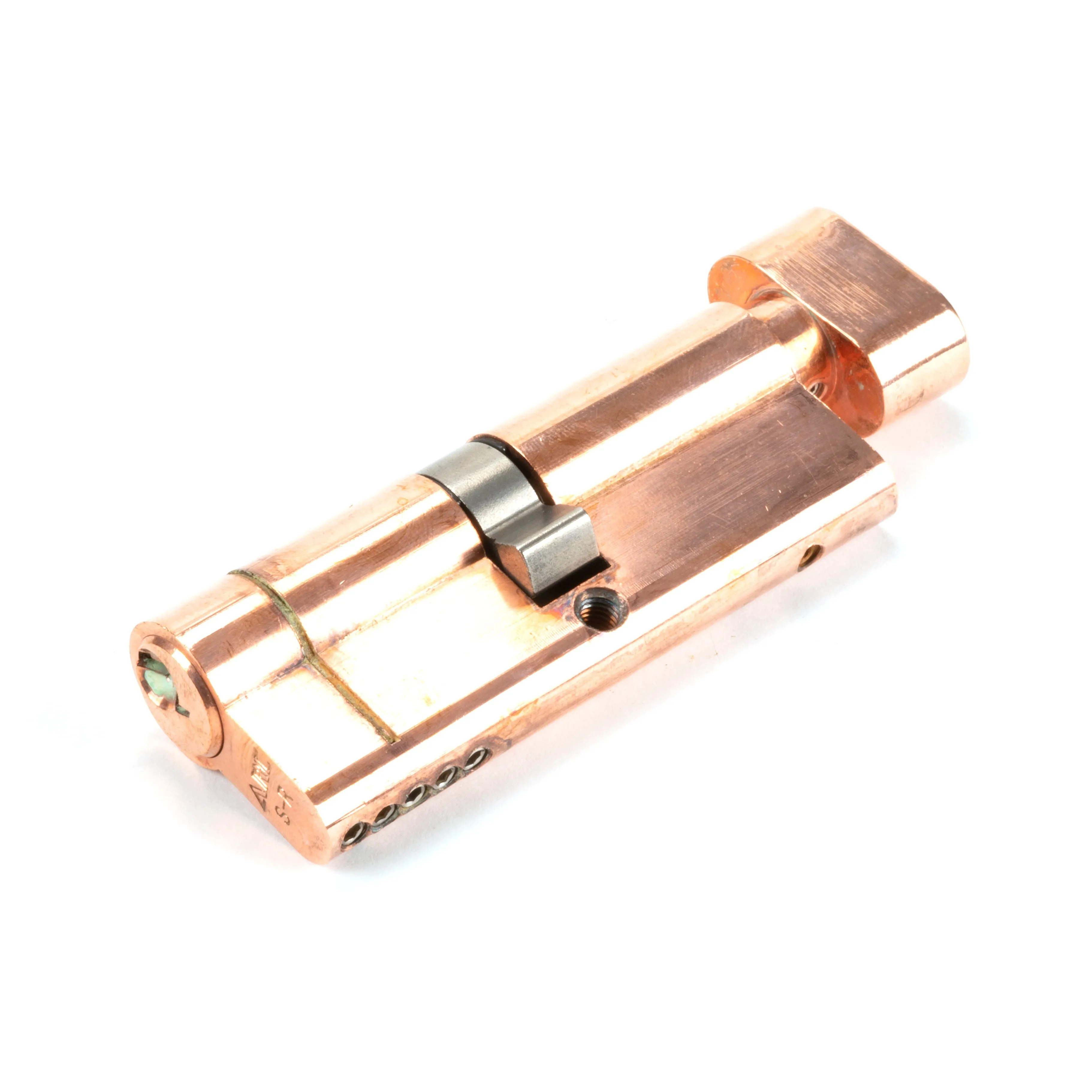 Polished Bronze 40/40 5pin Euro Cylinder/Thumbturn KA | From The Anvil