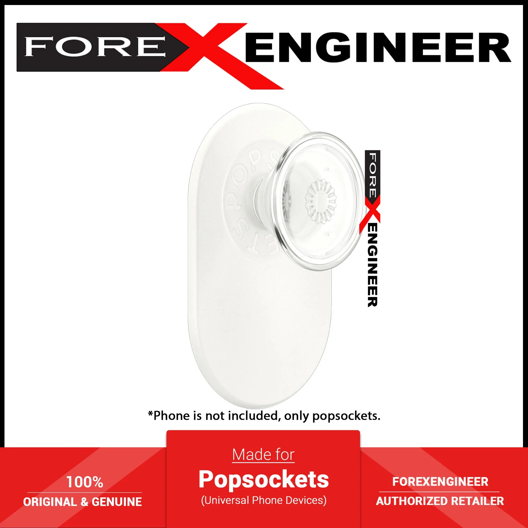 PopSockets Popgrip for Magsafe Magnetic phone grip and stand - Clear White (Barcode : 840173720875 )