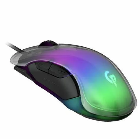 Porodo Gaming Rgb 8D Crystal Shell Mouse 12800 Dpi - Black