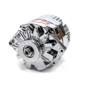 Proform Alternator - 10SI - 120 amps - 12V - 1-Wire - Single V-Belt Pulley - Chevy Bowtie Logo - Aluminum Case - Chrome - GM