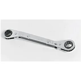 Proto J1185-A Full Polish Finish SAE 3/4", 7/8" Ratcheting Double Box End Wrench, 12 Point