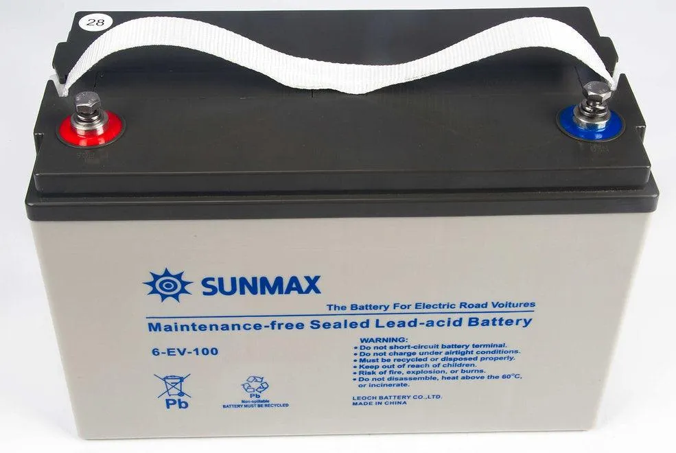 Rechargeable Batteries for Sunmax RT50 Walk-Behind Floor Scrubber Dryer, Lead-acid, 24V, Set of 2