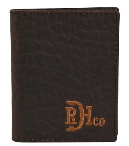 Red Dirt Hat Co. Brown Bison Grain Leather Bi-Fold Card Case 22228878W1