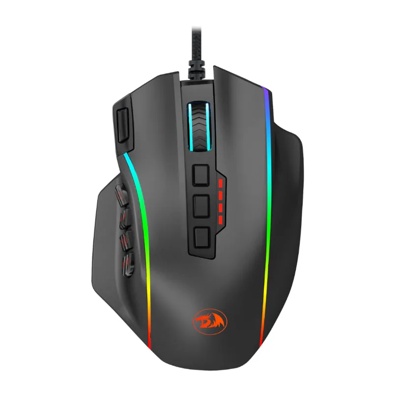 Redragon Perdiction 4 12400Dpi Rgb Mmo Ergo Gaming Mouse - Black