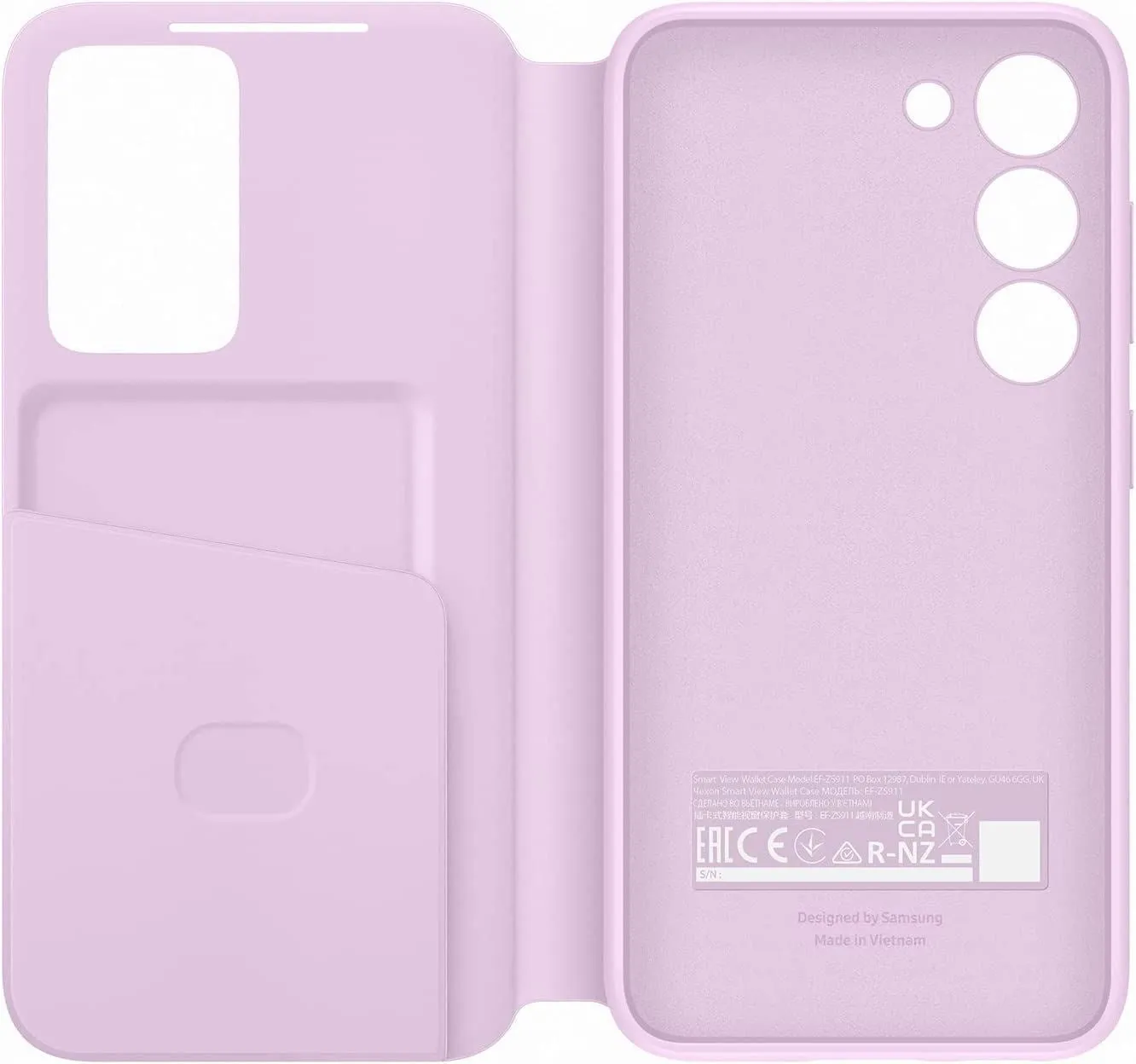 Samsung Galaxy S23 Smart View Wallet Case Lilac - EF-ZS911CVEGWW