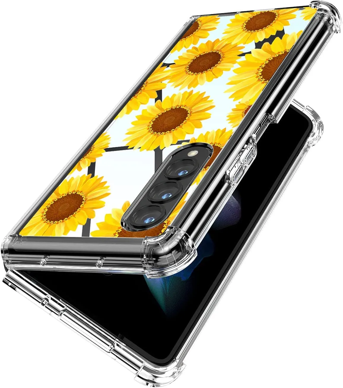 Samsung Galaxy Z Fold 4 Case, PC Bumper Protective Phone Case Cover Sun Flower