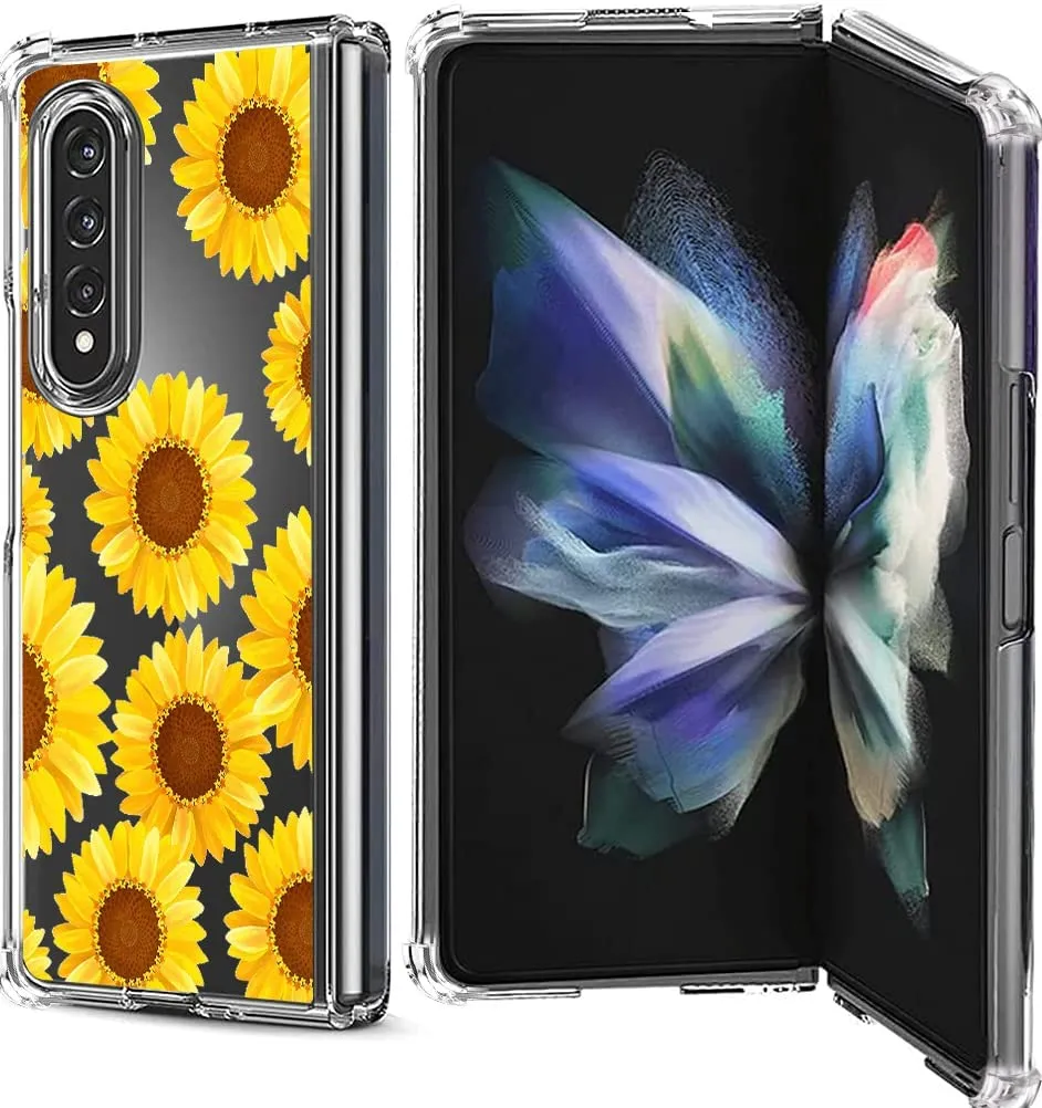 Samsung Galaxy Z Fold 4 Case, PC Bumper Protective Phone Case Cover Sun Flower