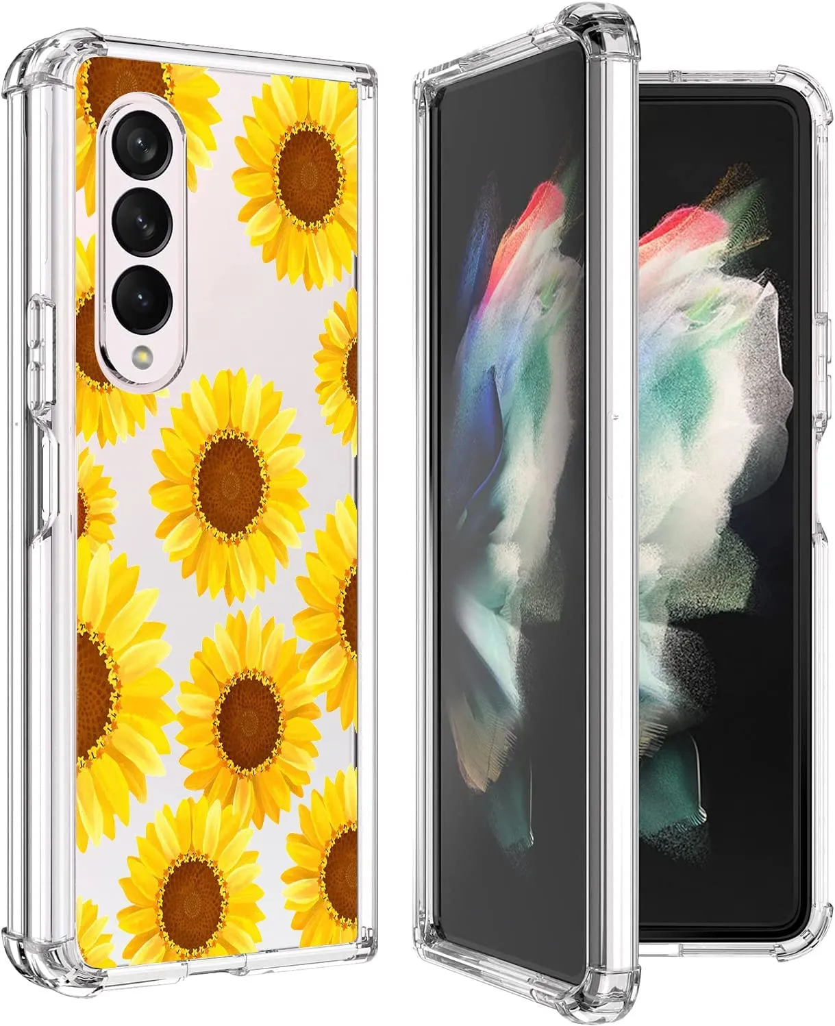 Samsung Galaxy Z Fold 4 Case, PC Bumper Protective Phone Case Cover Sun Flower