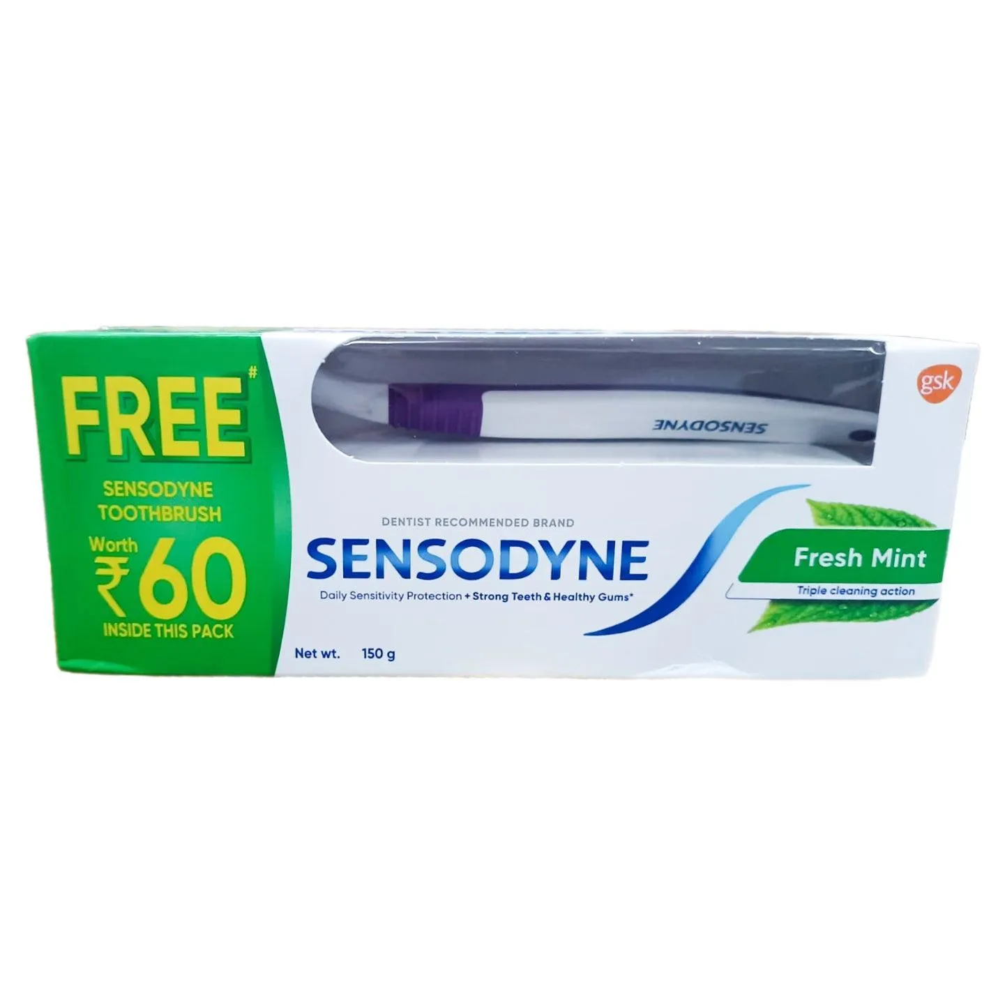 Sensodyne Toothpaste Fresh Mint (150g)   Toothbrush