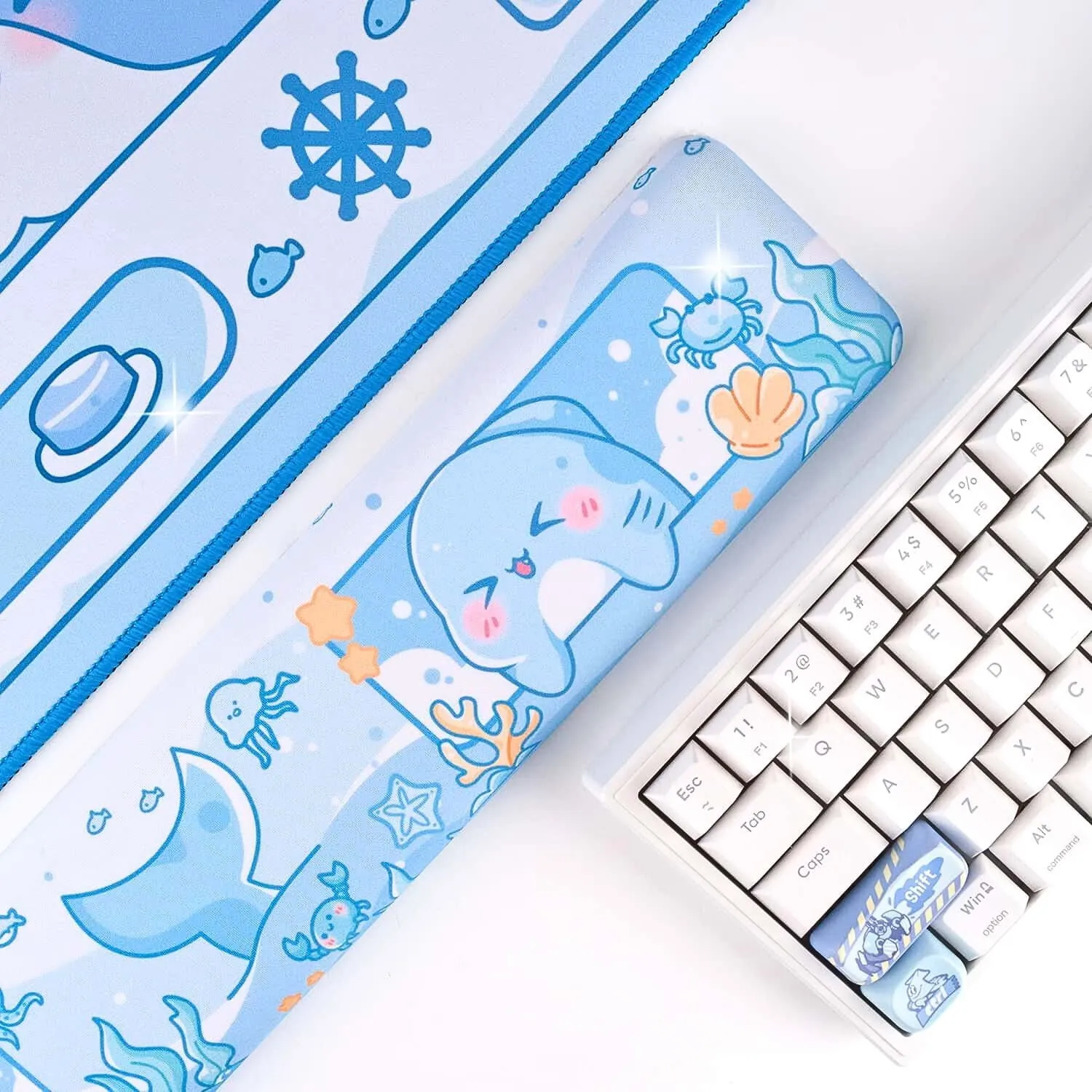 Shark Wrist Rest | Cute Kawaii Anime Pastel Blue