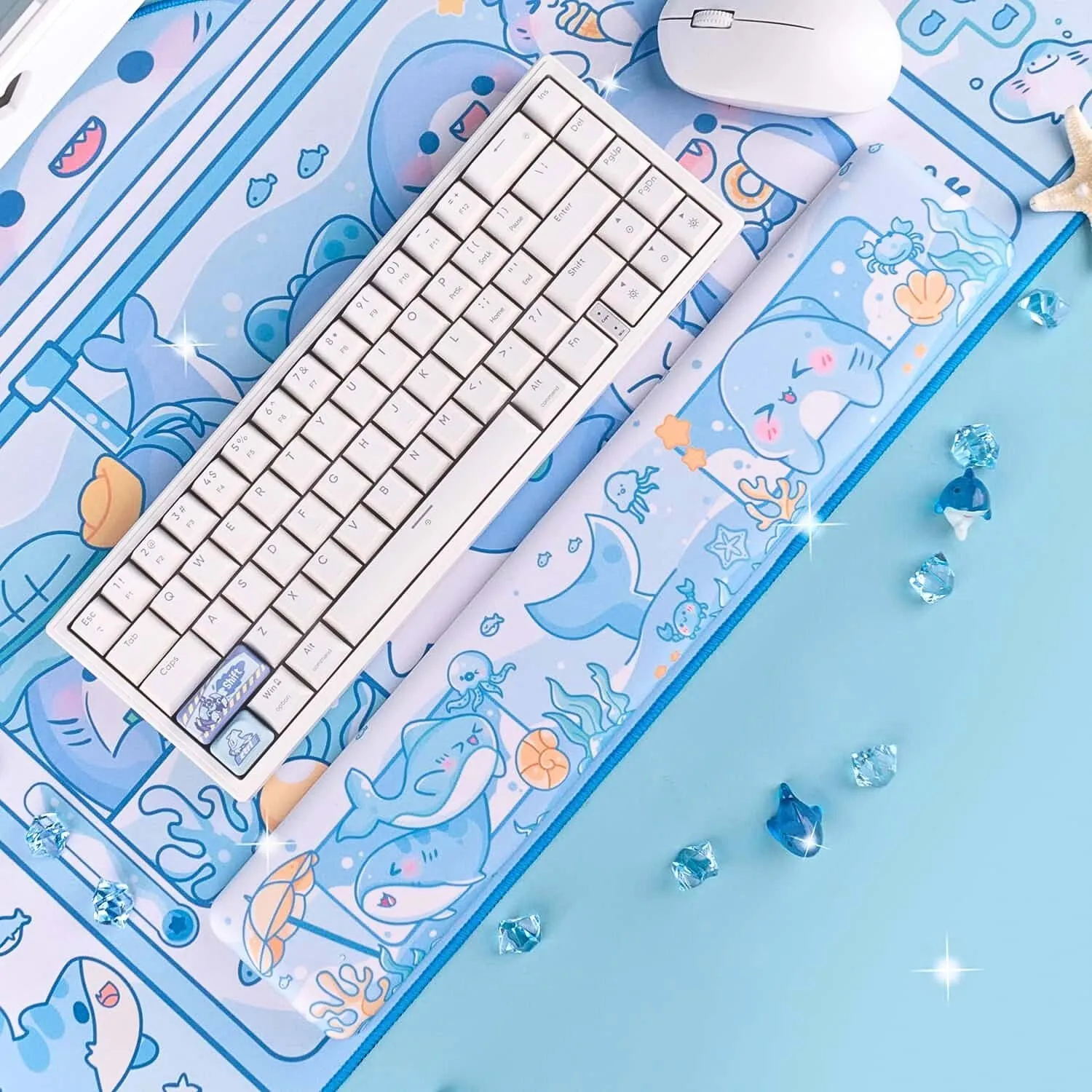 Shark Wrist Rest | Cute Kawaii Anime Pastel Blue