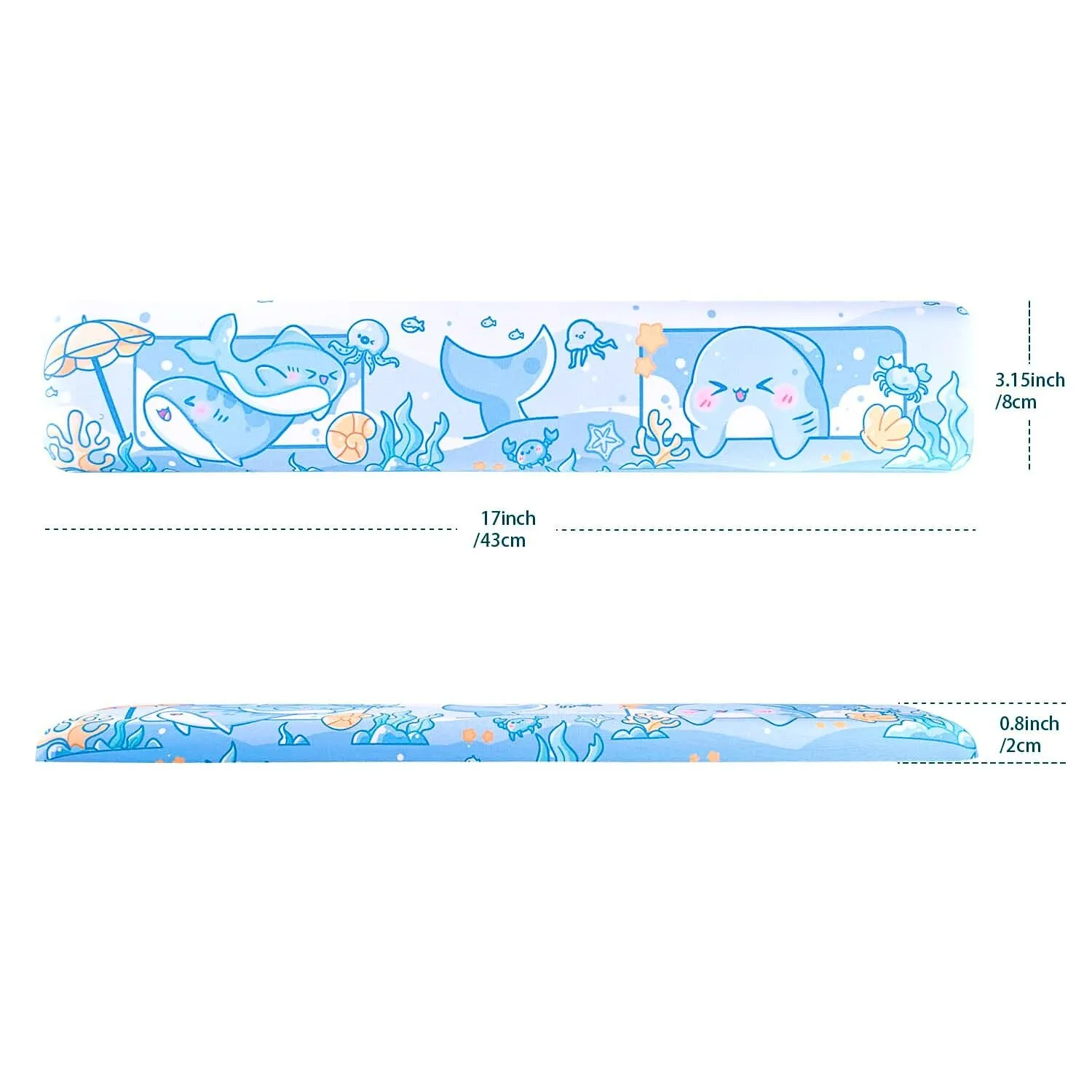 Shark Wrist Rest | Cute Kawaii Anime Pastel Blue