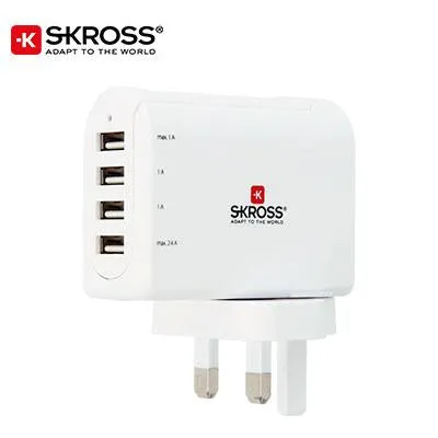 SKROSS 4 Port USB Charger - UK