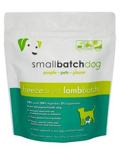 Small Batch Freeze Dried Lamb Batch Sliders Dog Food (14oz)