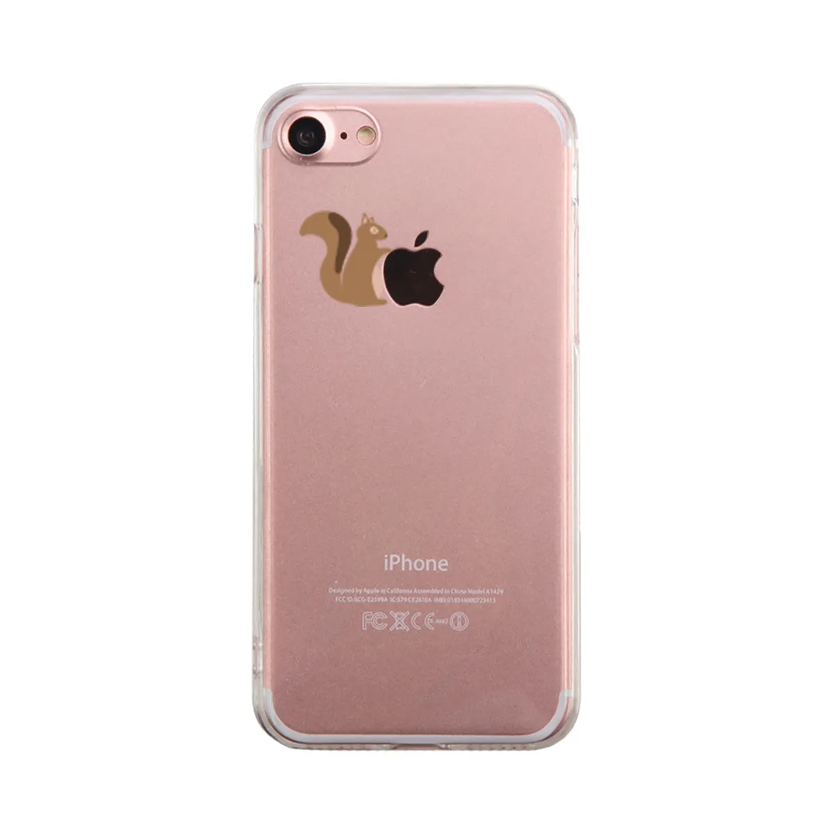 Squirrel Holding Apple Phone Case Cute Clear Phonecase