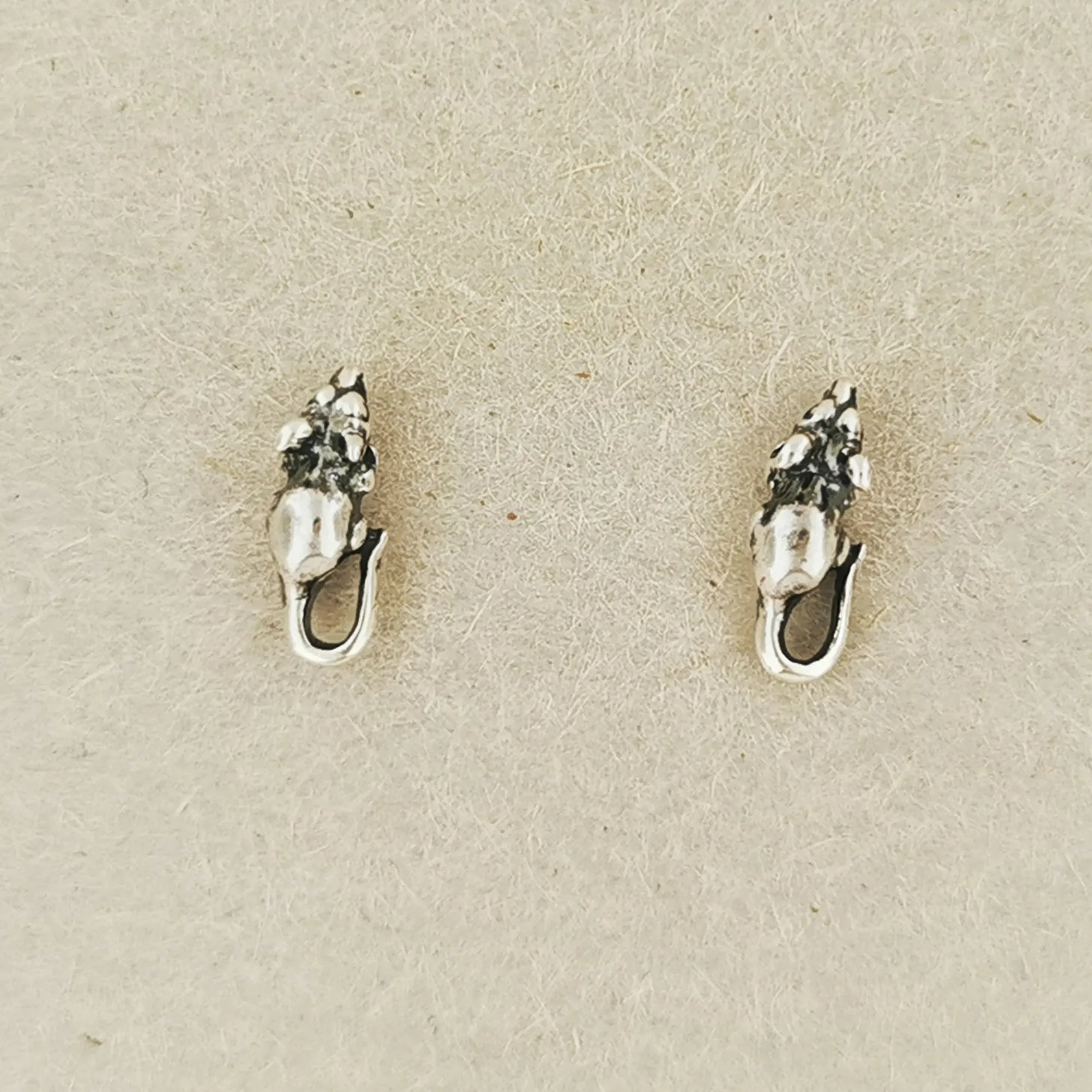 Sterling Silver Mouse Stud Earrings