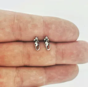 Sterling Silver Mouse Stud Earrings