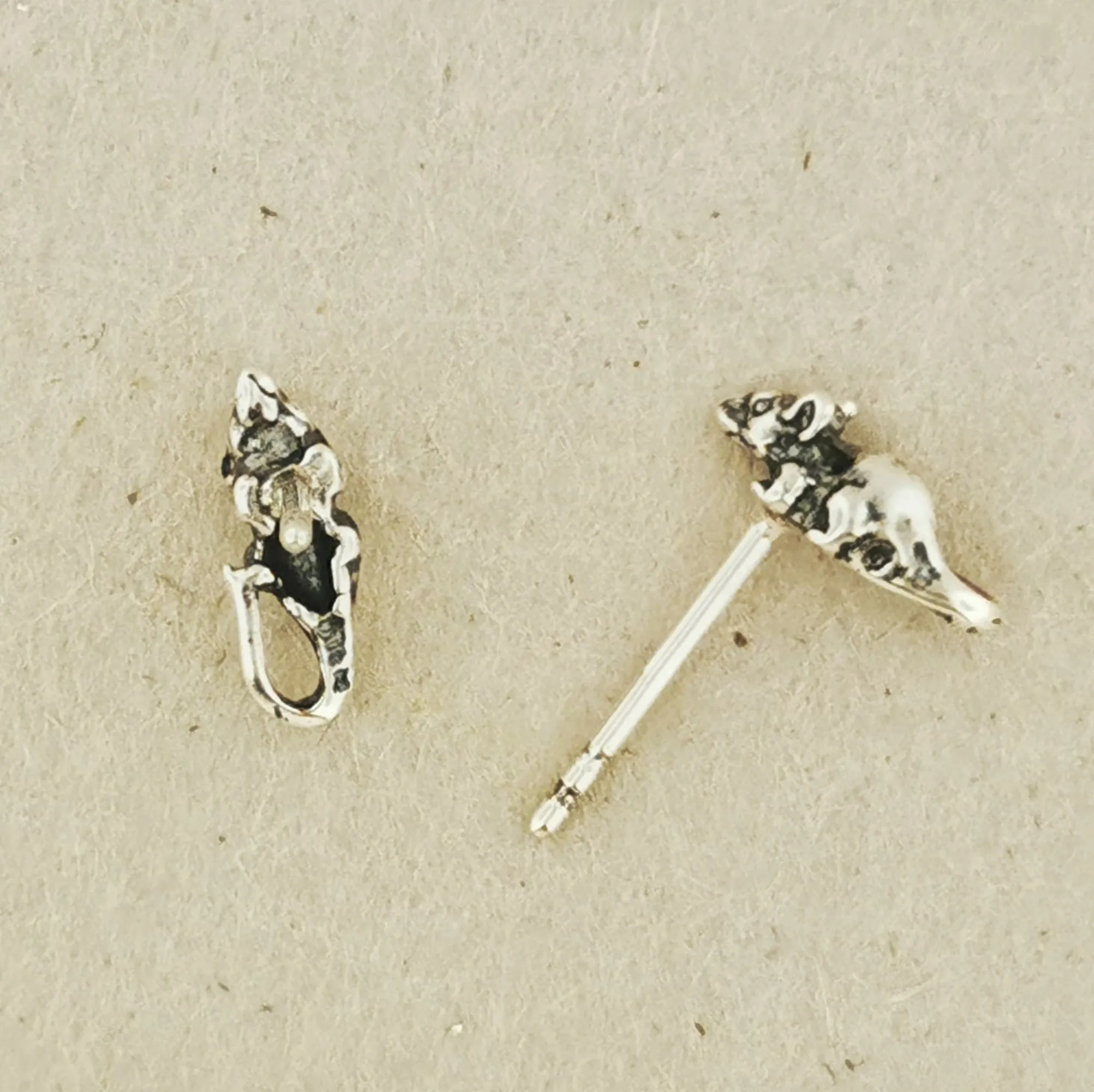 Sterling Silver Mouse Stud Earrings