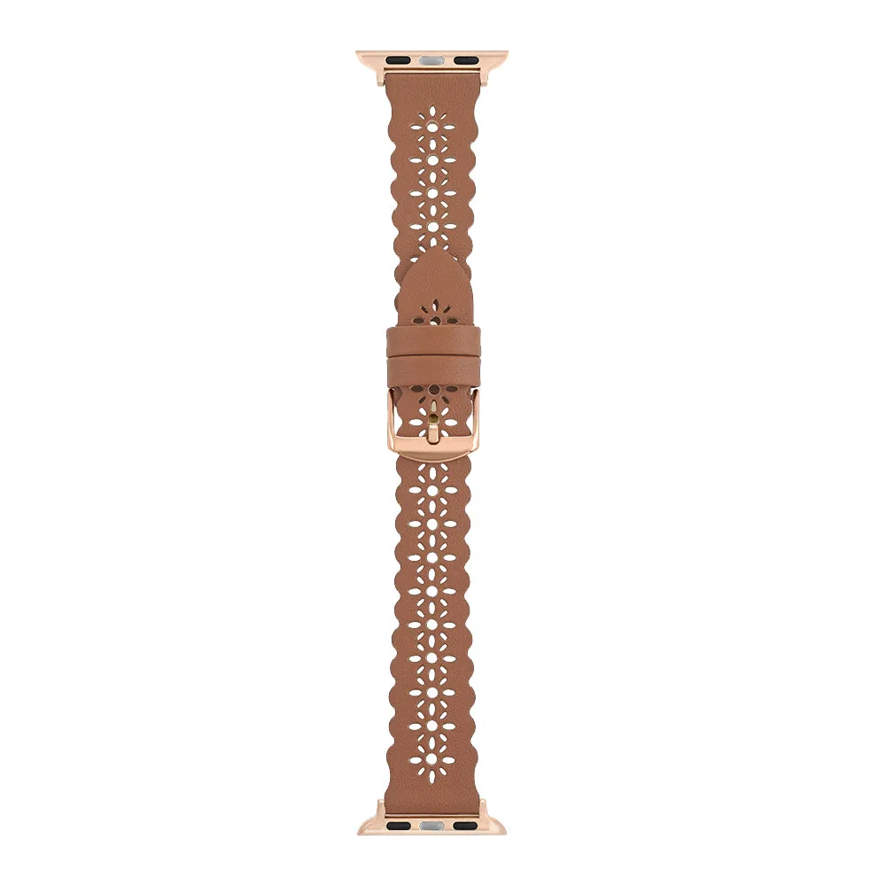 Tan Lace Leather Strap / Rose Gold Buckle - 38mm, 40mm