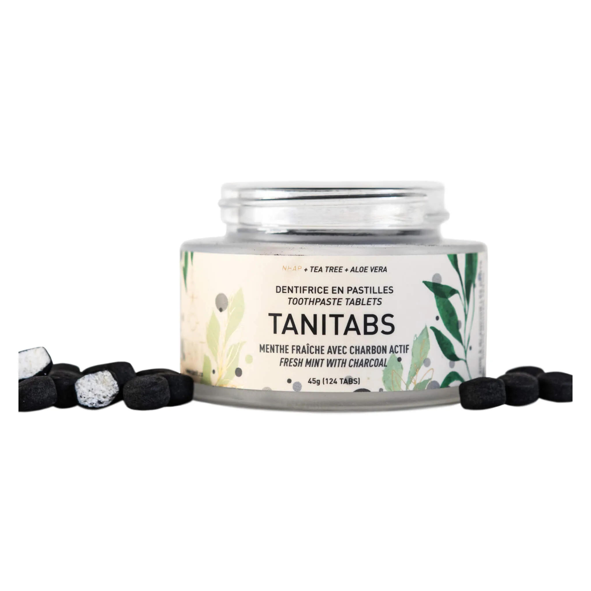 Tanitabs - Toothpaste, Fresh Mint w/Charcoal