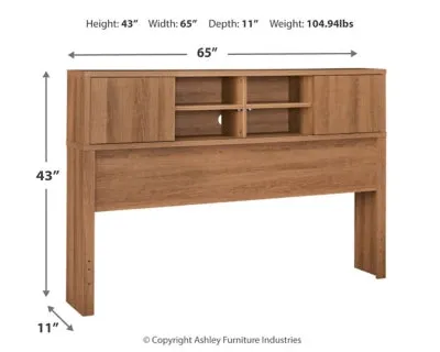 Thadamere Queen Storage Headboard Bed with 2 Nightstands