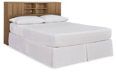 Thadamere Queen Storage Headboard Bed with 2 Nightstands