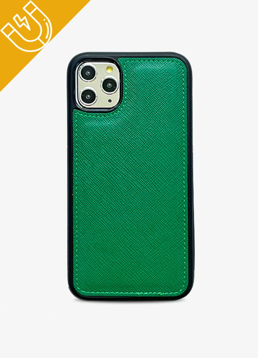 The Luxe Ultimate Wristlet Phone Case in Emerald Green