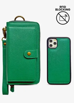 The Luxe Ultimate Wristlet Phone Case in Emerald Green