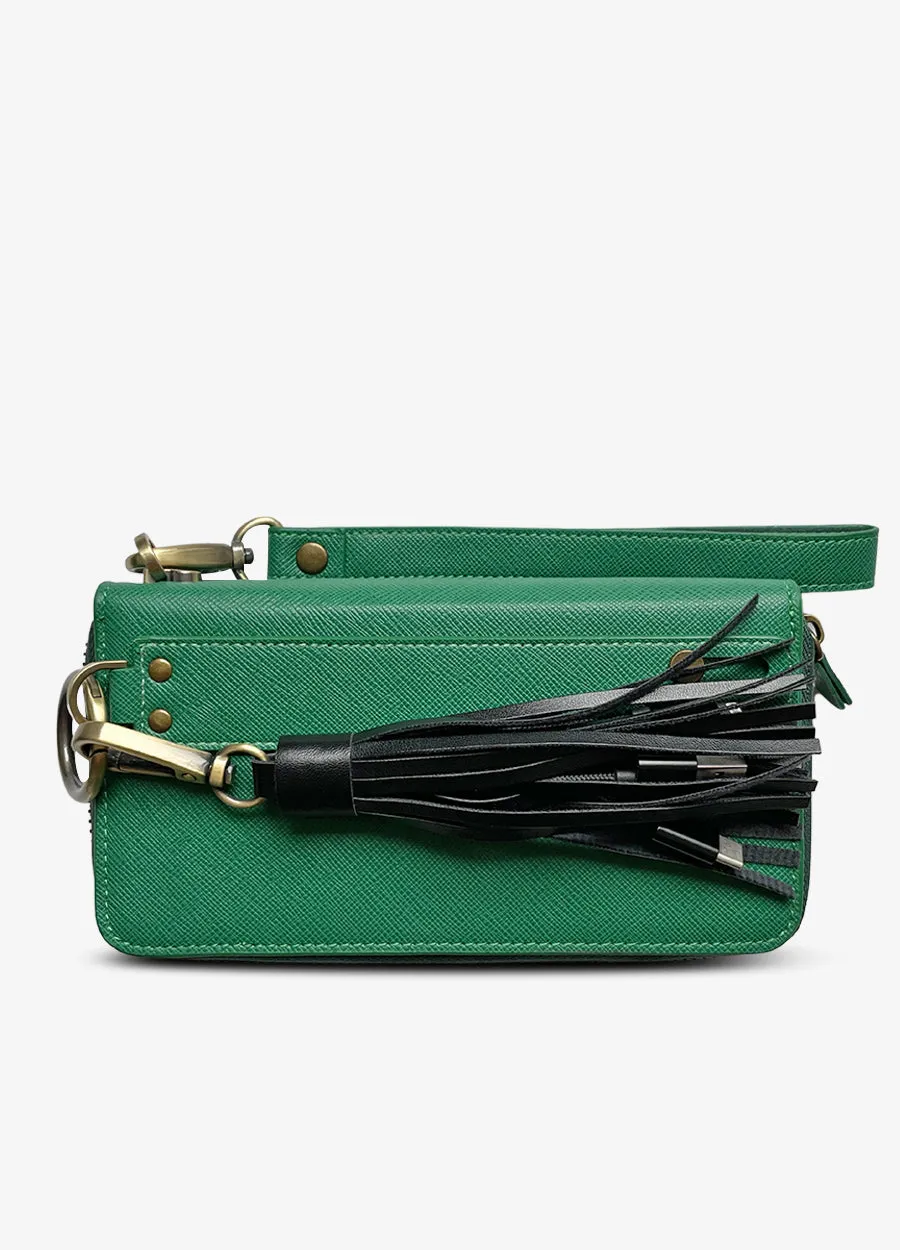 The Luxe Ultimate Wristlet Phone Case in Emerald Green