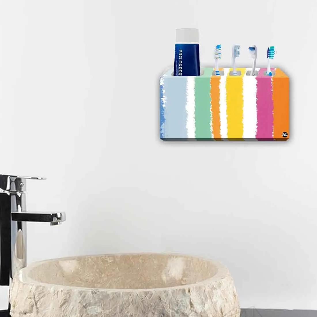 Toothbrush Holder Wall Mounted -Coloreful Stright Lines