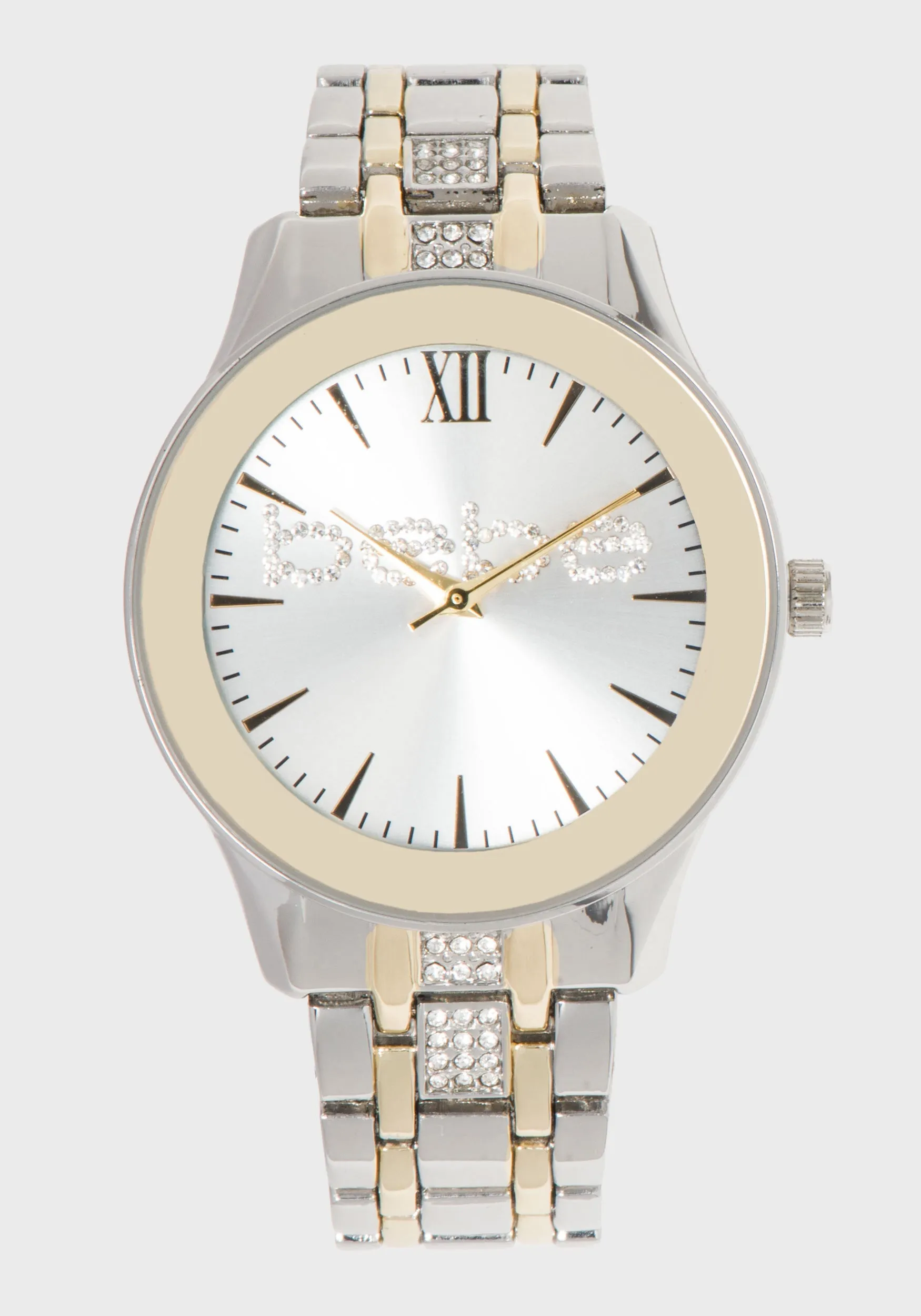 Two-Tone Crystal Logo Watch